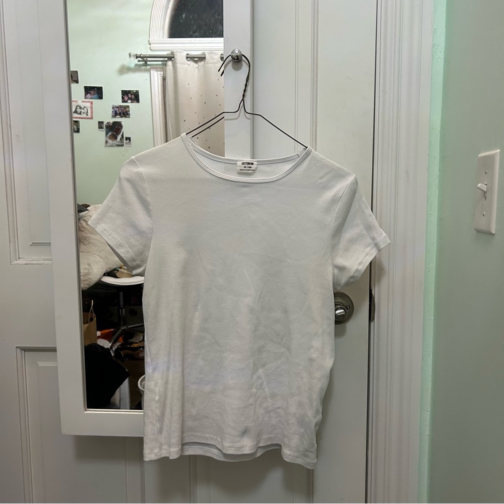 Cotton On Ribbed White Tee Shirt